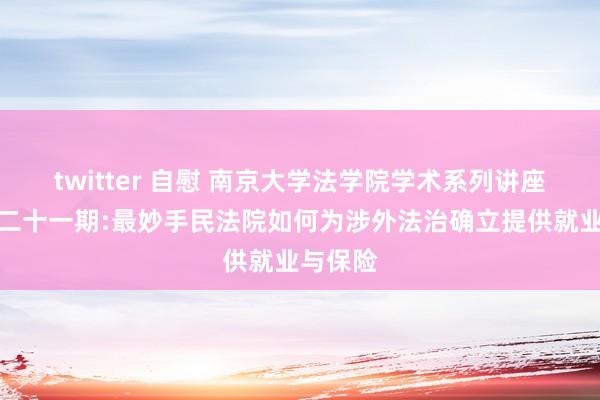twitter 自慰 南京大学法学院学术系列讲座之二百二十一期:最妙手民法院如何为涉外法治确立提供就业与保险