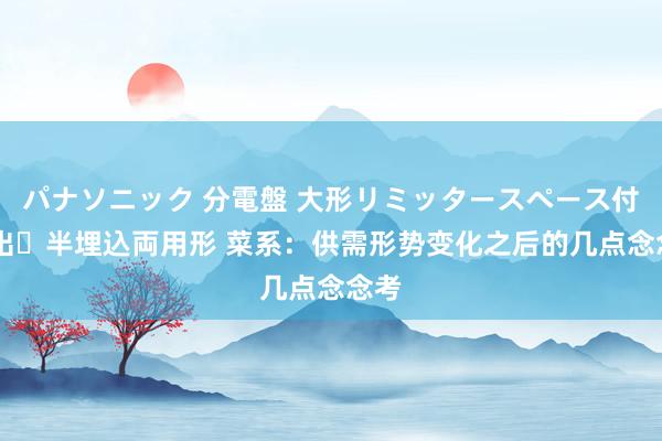 パナソニック 分電盤 大形リミッタースペース付 露出・半埋込両用形 菜系：供需形势变化之后的几点念念考