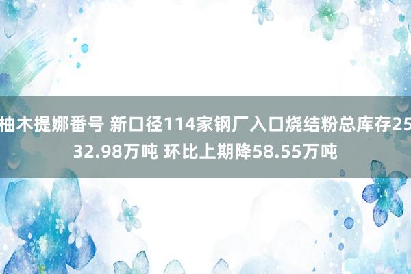 柚木提娜番号 新口径114家钢厂入口烧结粉总库存2532.98万吨 环比上期降58.55万吨