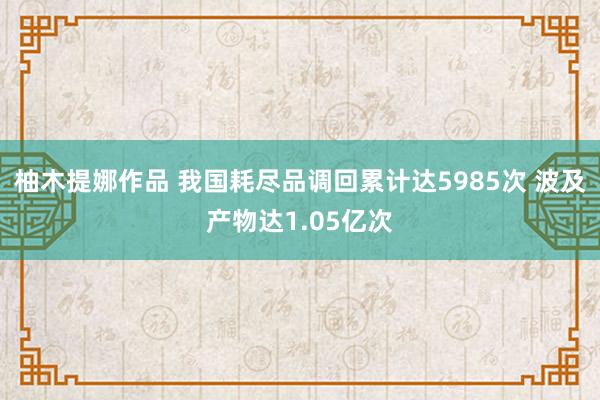 柚木提娜作品 我国耗尽品调回累计达5985次 波及产物达1.05亿次